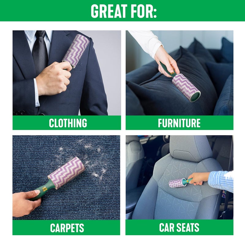 Pine Sol Pine-Sol Scented Lint Roller â€“ Lavender, 60 Super Sticky Sheets â€“ Fabric Safe, Zig-Zag Pattern - Image 5